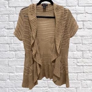 Y2k Crochet Ruffled Open front Cardigan